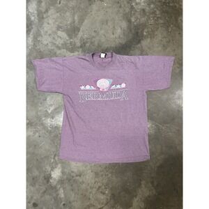 Vintage Bermuda T Shirt Made In USA Single Stitch Shell Size Large Pink Location